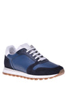 Sneaker in blue suede and calfskin