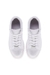 Sneaker in white calfskin with rhinestones