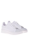 Sneaker in white calfskin with rhinestones