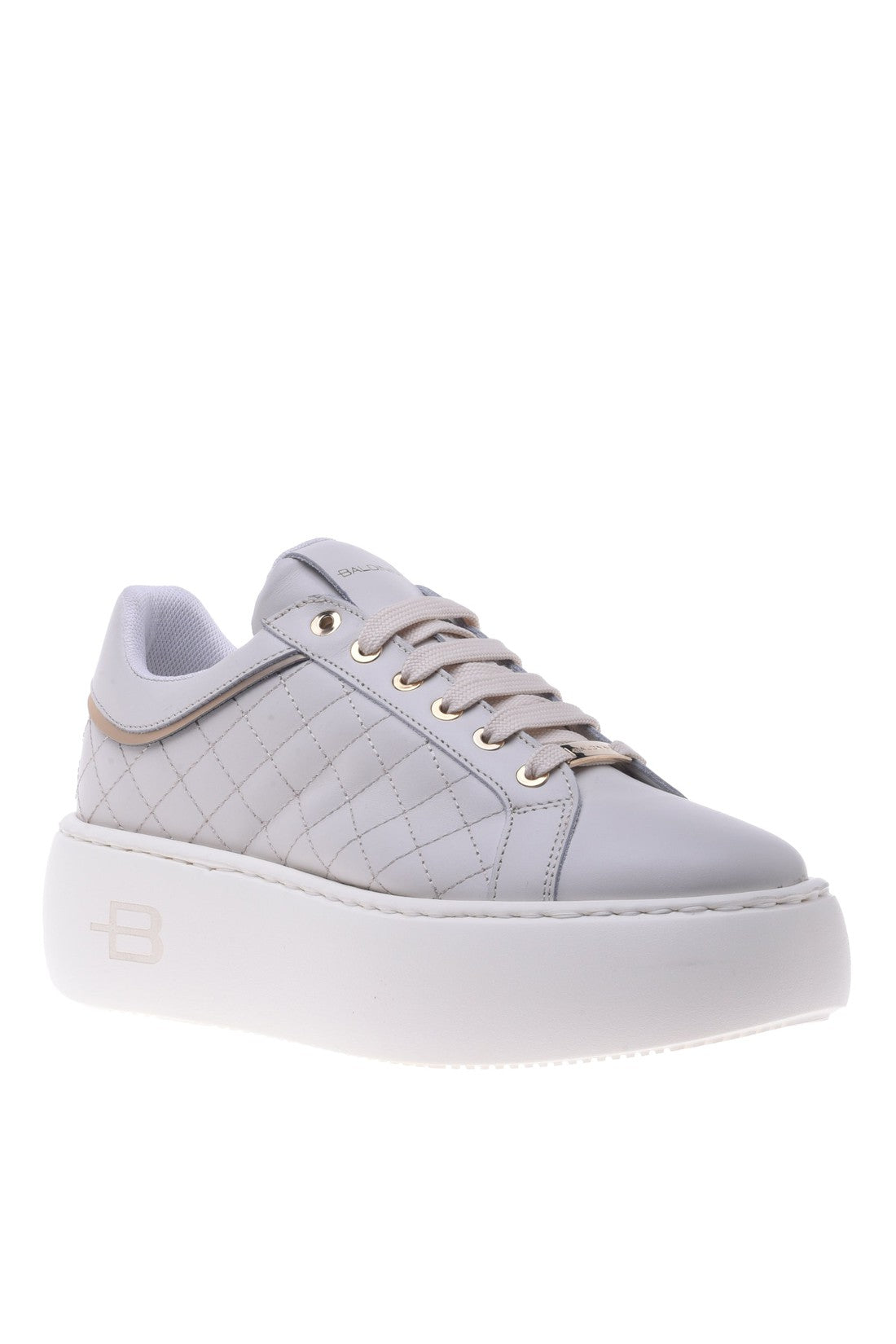 Sneaker in white quilted leather