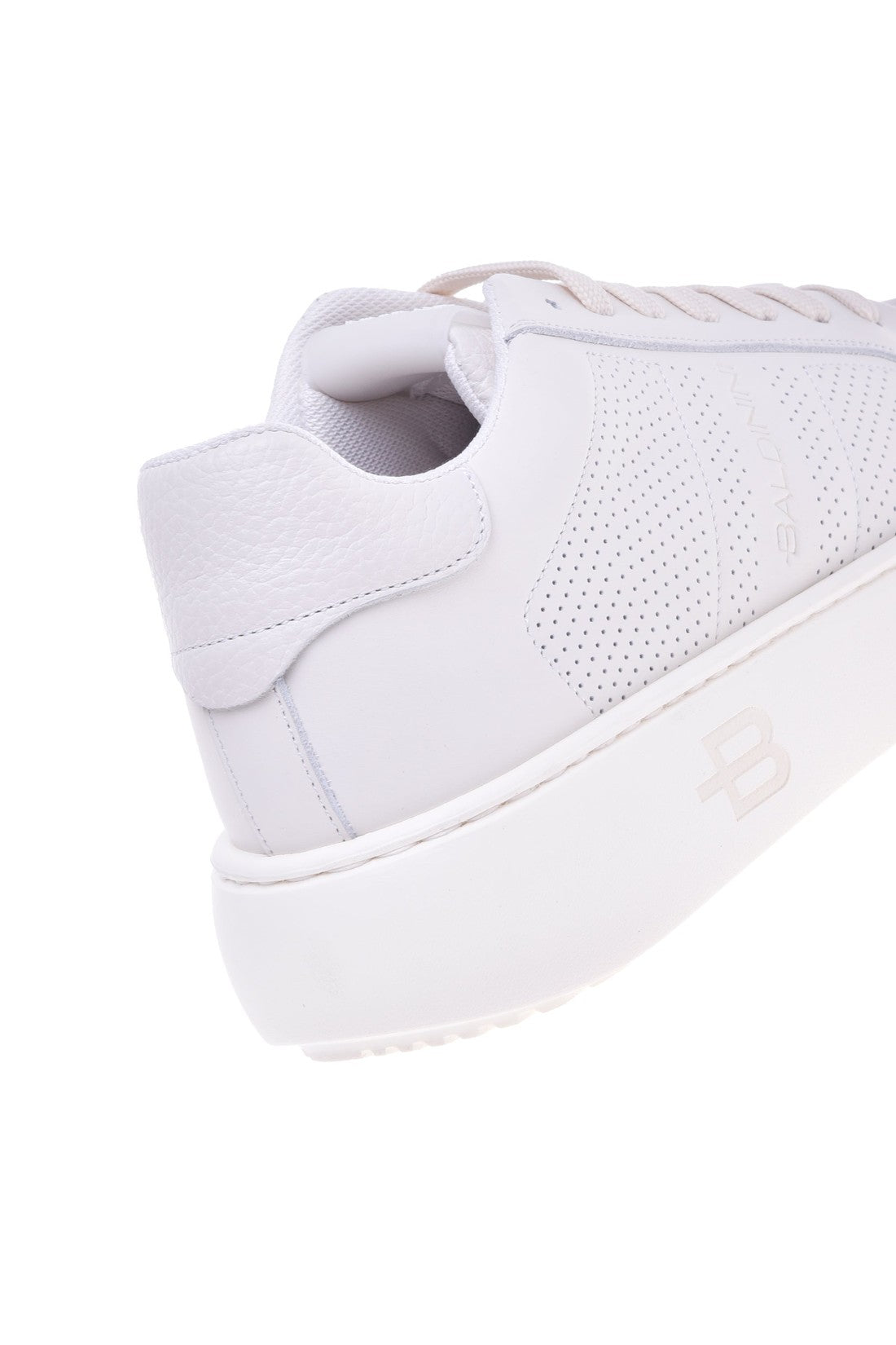 Sneaker in white suede and calfskin