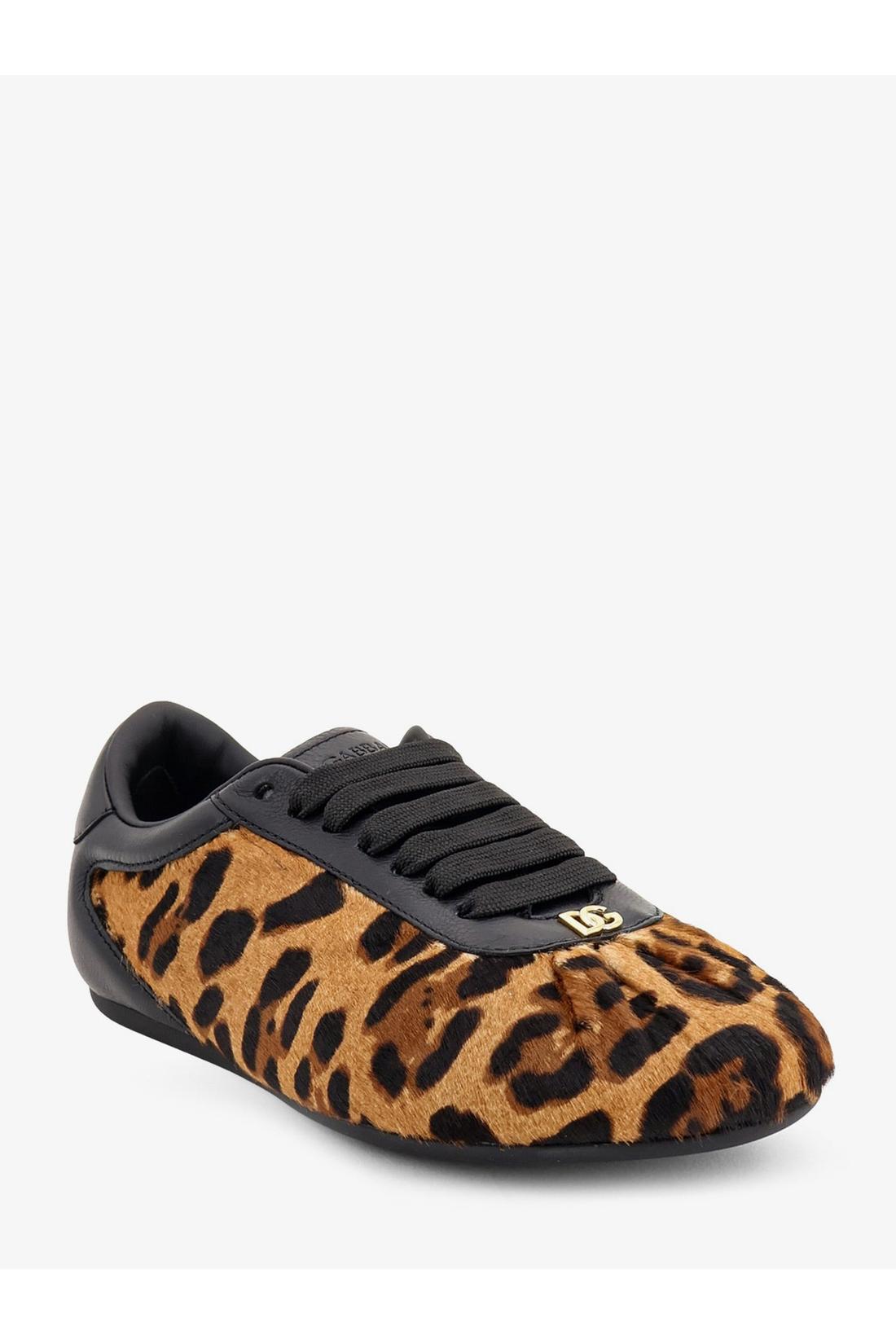 Dolce & Gabbana-OUTLET-SALE-Sneakers Ballet in pony hair leopard print-ARCHIVIST