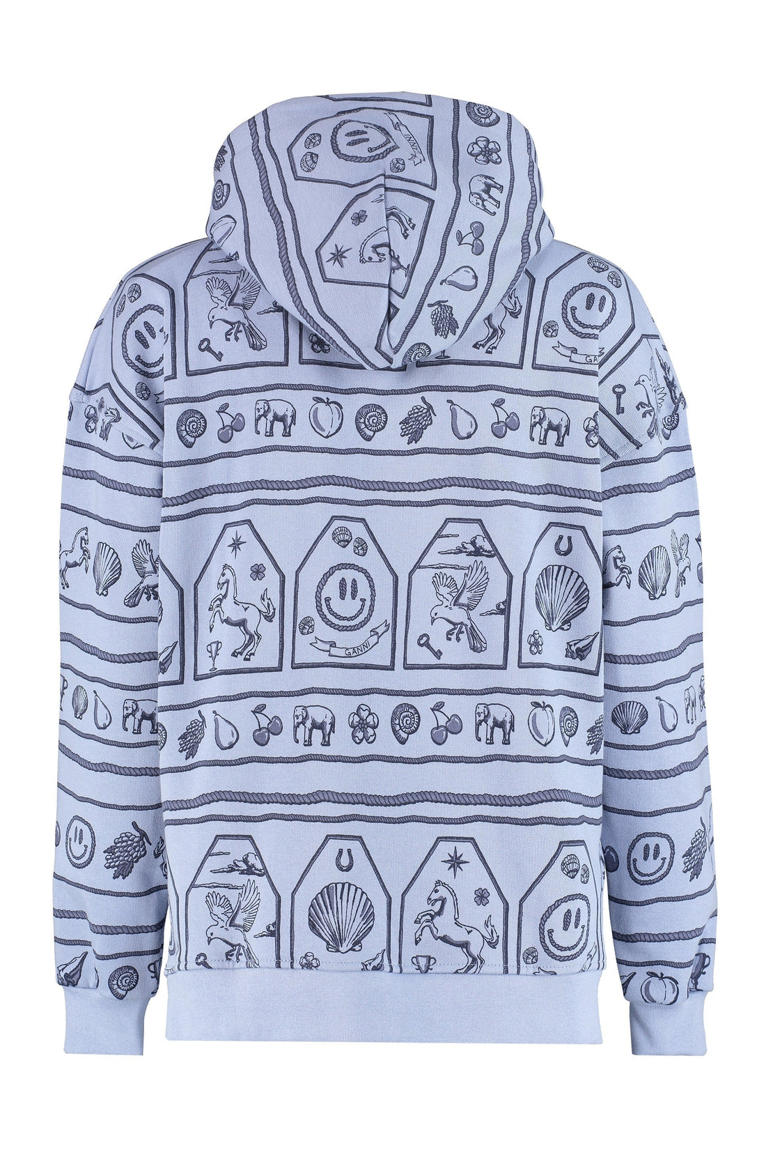 GANNI-OUTLET-SALE-Software printed cotton hoodie-ARCHIVIST