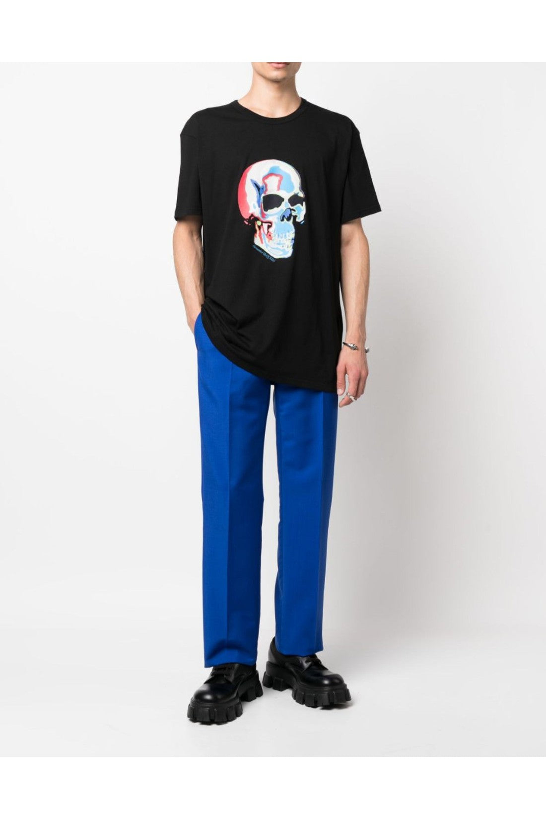 Alexander McQueen-OUTLET-SALE-Solarised Skull Logo T-Shirt-ARCHIVIST