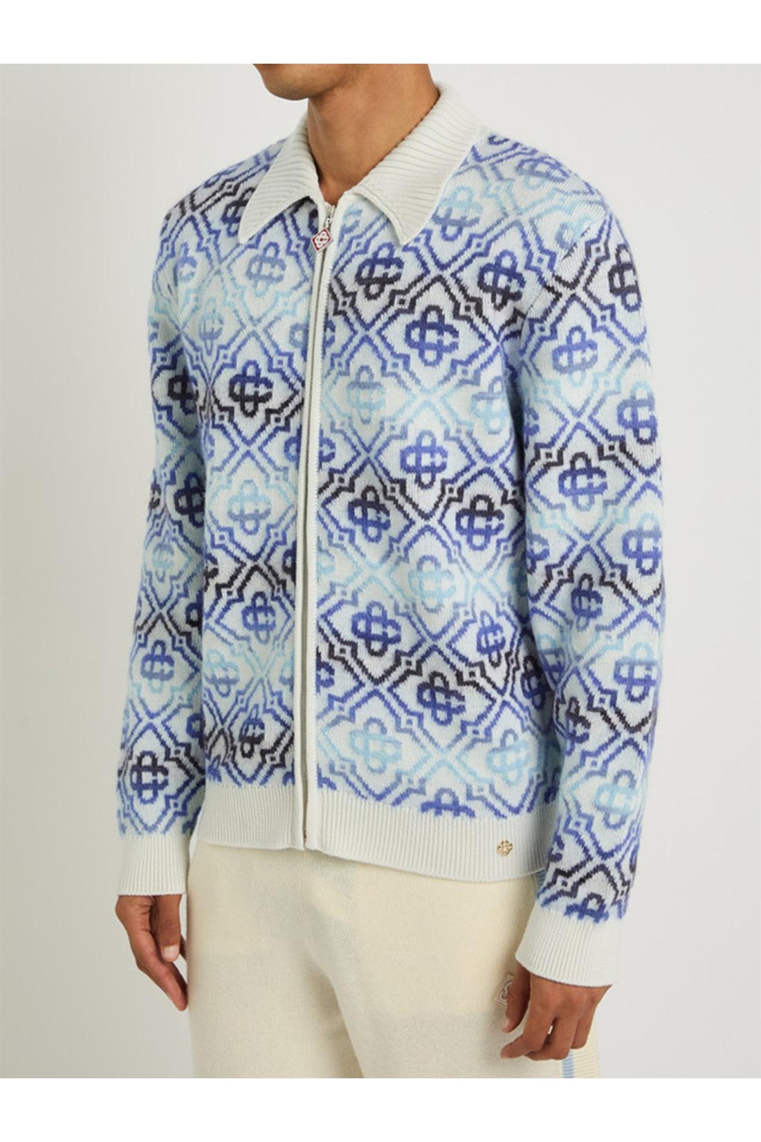 Casablanca-OUTLET-SALE-Space Dye zip sweater-ARCHIVIST