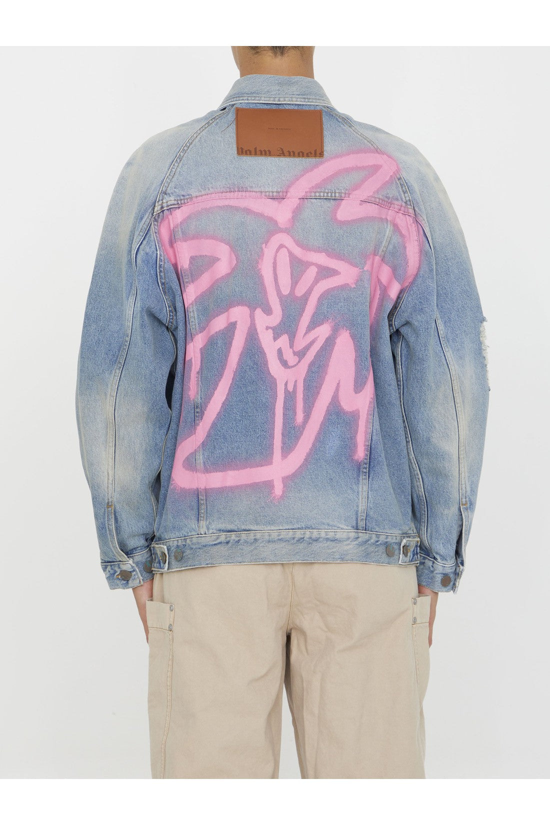 PALM ANGELS-OUTLET-SALE-Spray "Hunter" denim jacket-ARCHIVIST