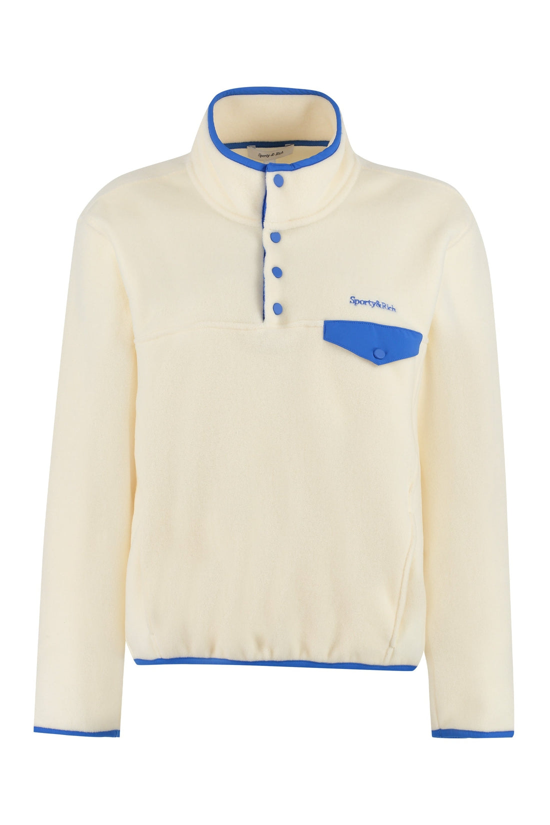 Sporty & Rich-OUTLET-SALE-Stand-up collar fleece sweatshirt-ARCHIVIST