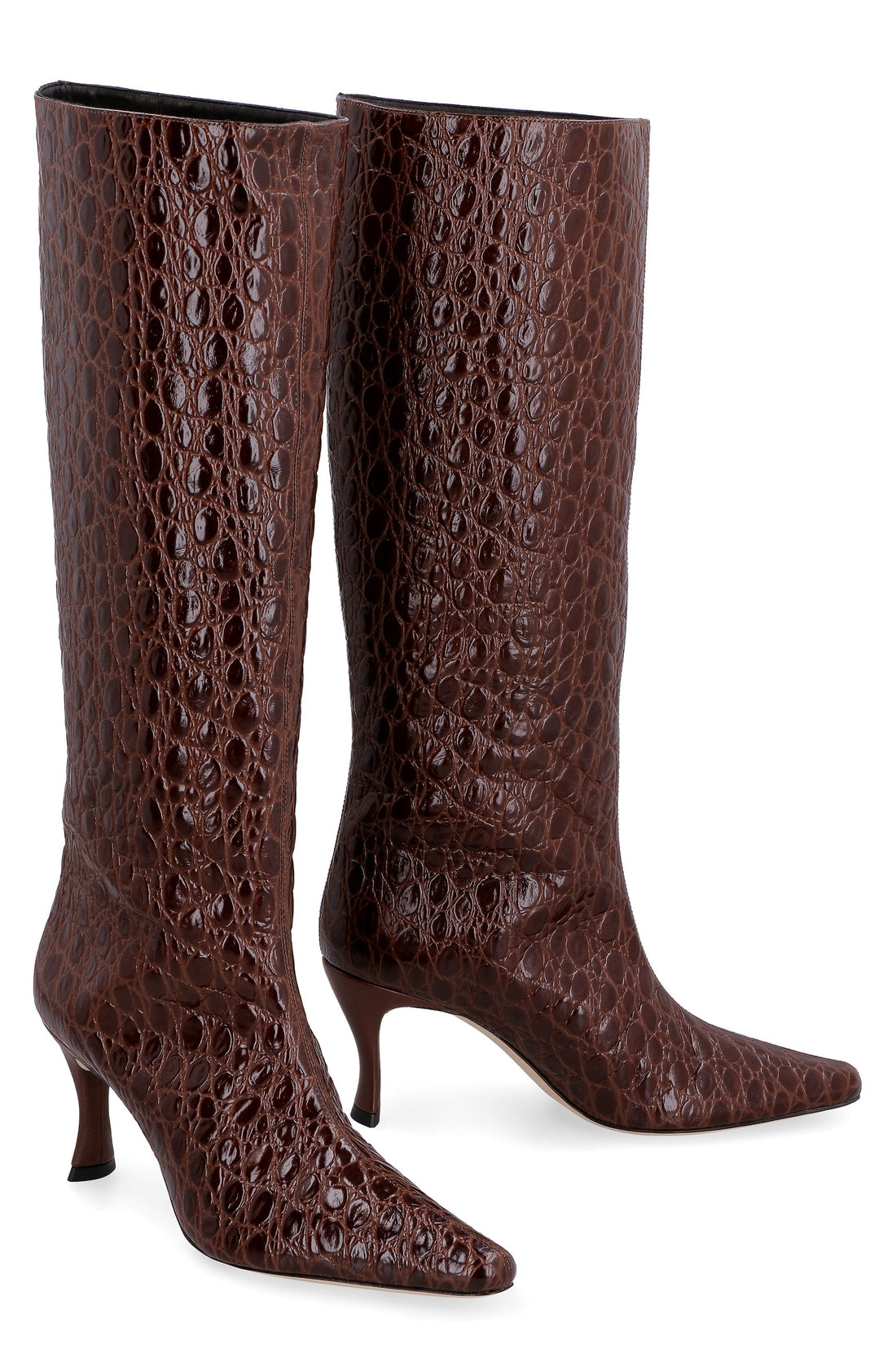BY FAR-OUTLET-SALE-Stevie croco-print leather boots-ARCHIVIST