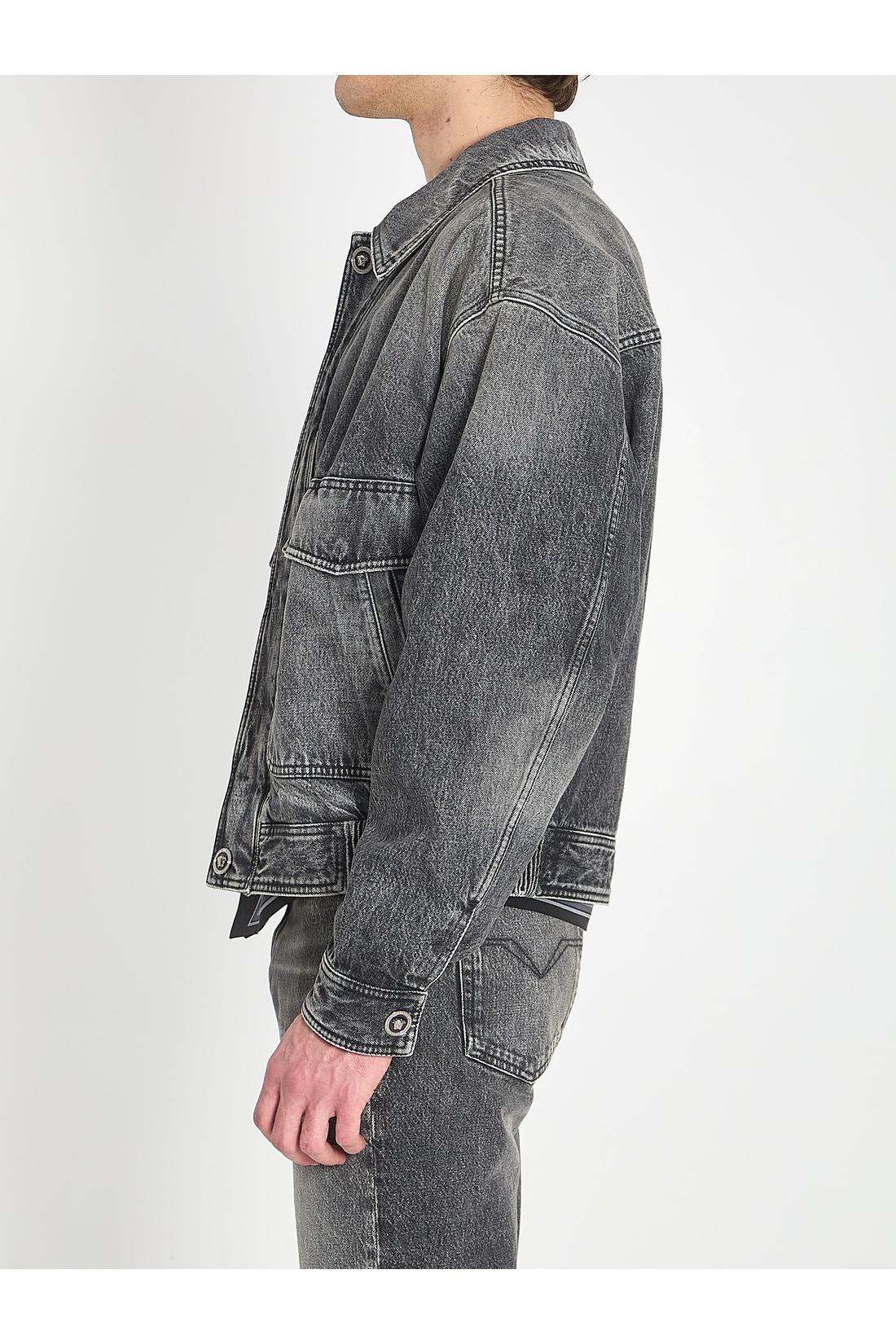 Versace-OUTLET-SALE-Stone-wash denim bomber jacket-ARCHIVIST