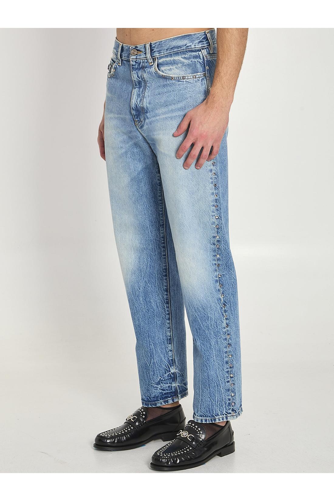 Versace-OUTLET-SALE-Stone-wash jeans with studs-ARCHIVIST
