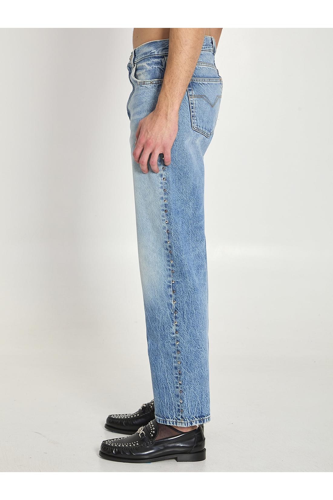 Versace-OUTLET-SALE-Stone-wash jeans with studs-ARCHIVIST