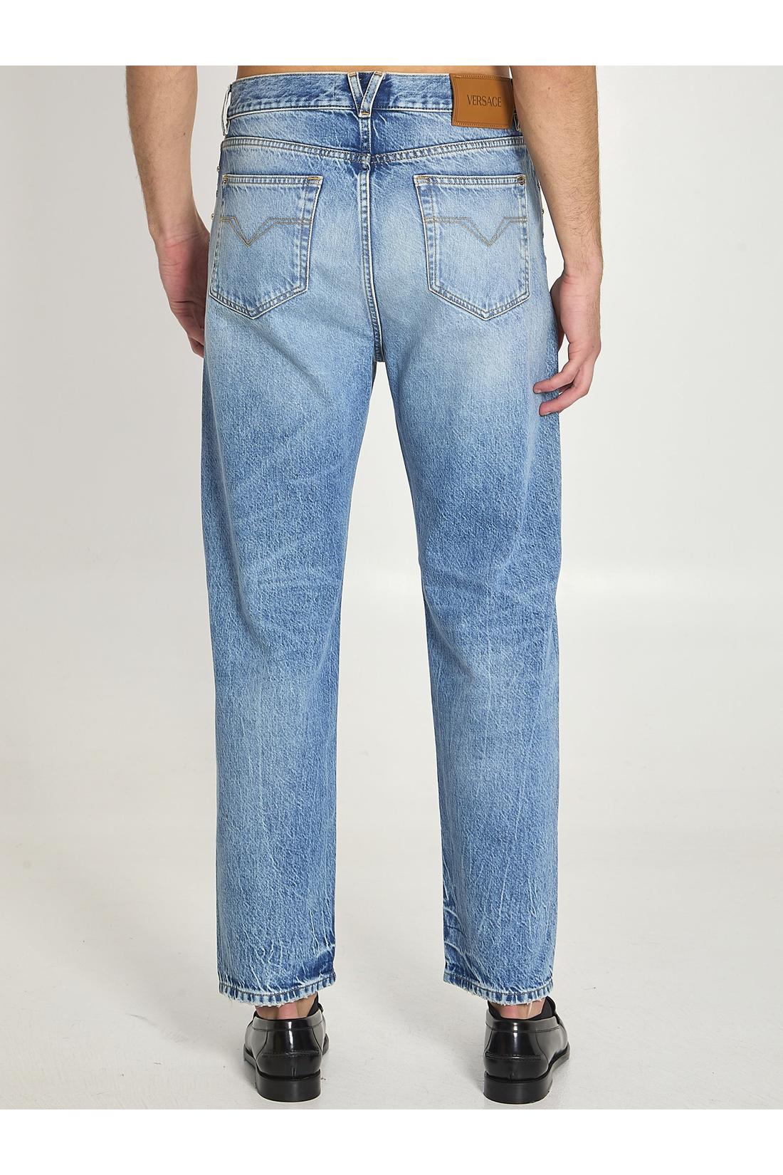 Versace-OUTLET-SALE-Stone-wash jeans with studs-ARCHIVIST