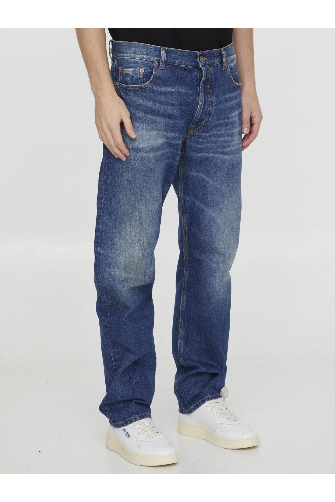 SAINT LAURENT-OUTLET-SALE-Straight denim jeans-ARCHIVIST