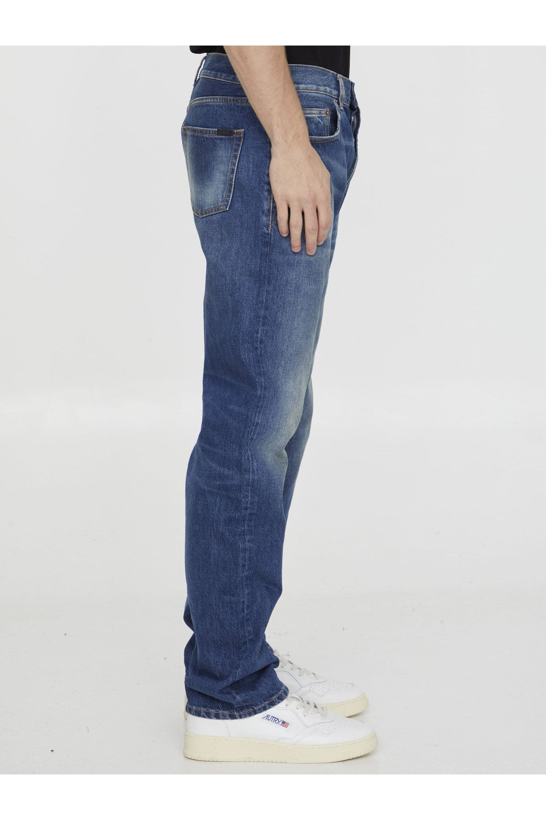 SAINT LAURENT-OUTLET-SALE-Straight denim jeans-ARCHIVIST