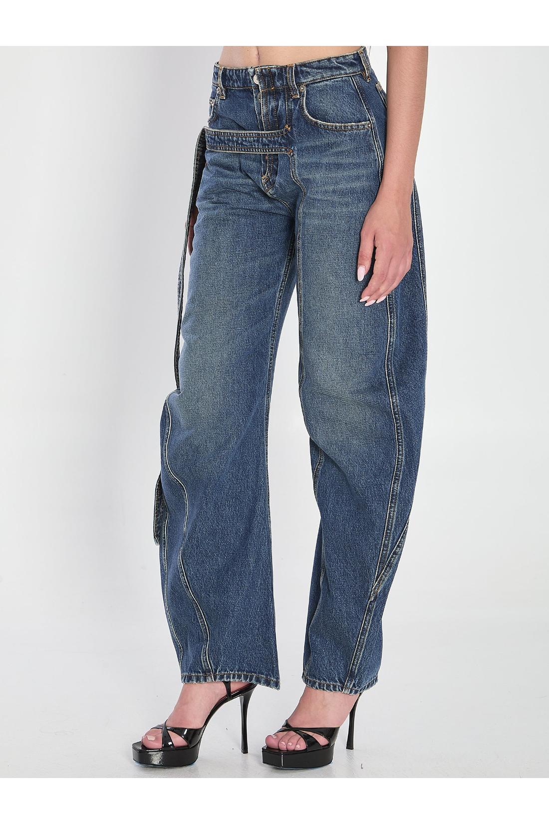 Jean Paul Gaultier-OUTLET-SALE-Strap jeans in denim-ARCHIVIST
