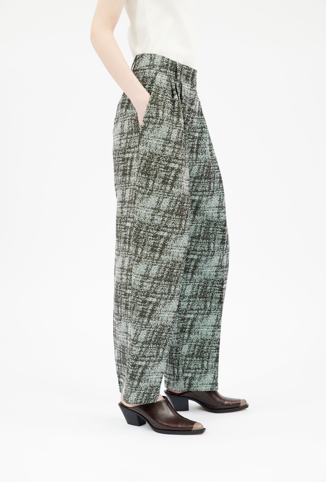 Odeeh-Stretch Trompe L'oeil Hose, Water Green-Hosen-Black-Deal-Outlet-by-ARCHIVIST
