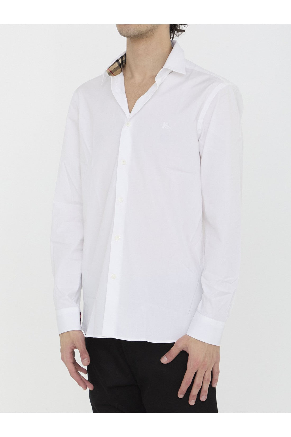 BURBERRY-OUTLET-SALE-Stretch cotton shirt-ARCHIVIST