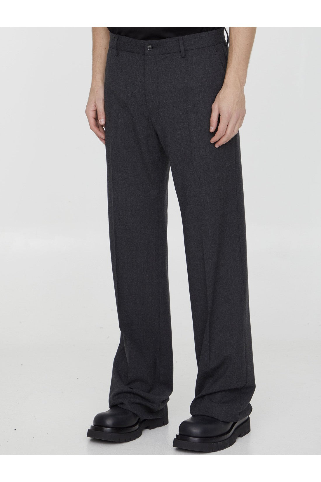 DOLCE&GABBANA-OUTLET-SALE-Stretch flannel trousers-ARCHIVIST