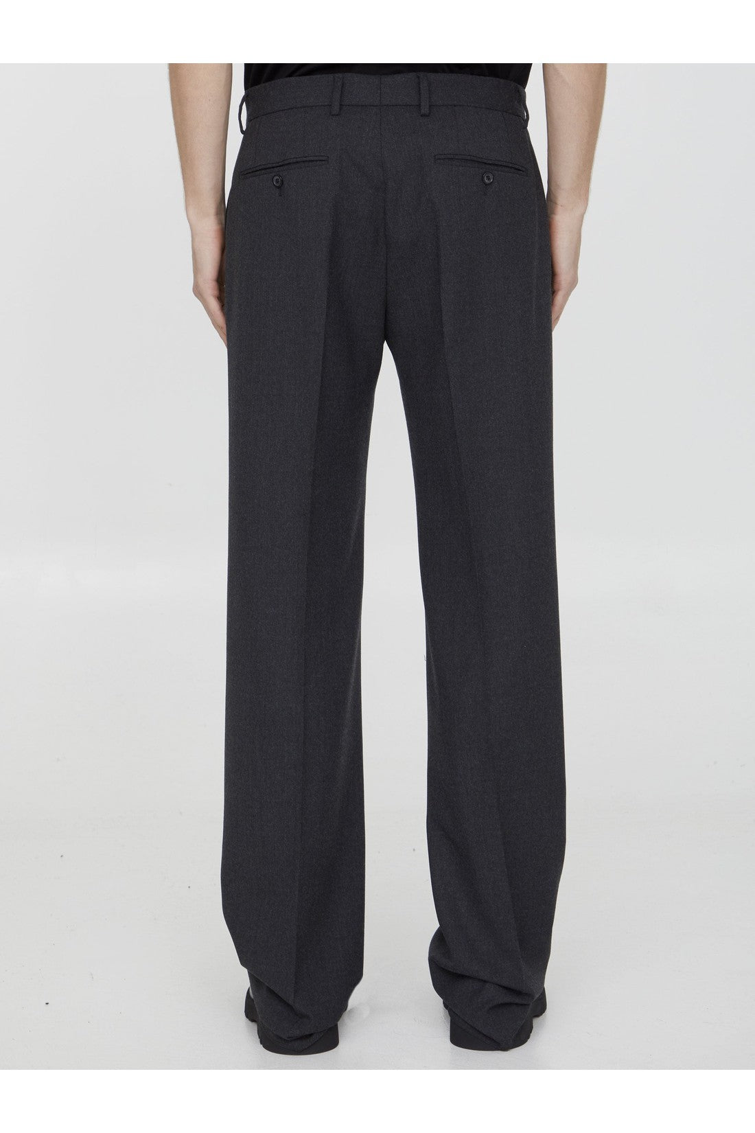 DOLCE&GABBANA-OUTLET-SALE-Stretch flannel trousers-ARCHIVIST