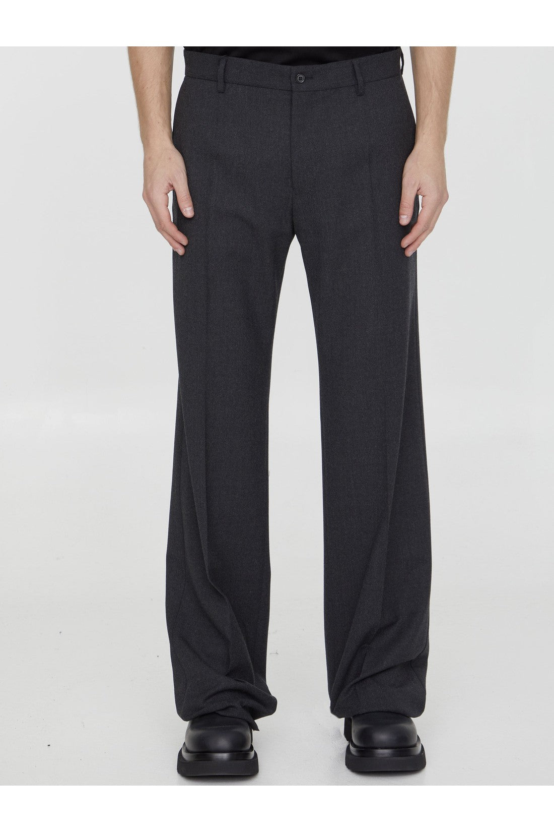 Dolce&Gabbana-OUTLET-SALE-Stretch flannel trousers-ARCHIVIST