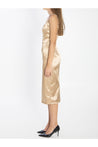 Dolce & Gabbana-OUTLET-SALE-Stretch satin midi dress-ARCHIVIST