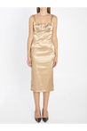 Dolce & Gabbana-OUTLET-SALE-Stretch satin midi dress-ARCHIVIST