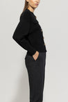 Luisa Cerano-Strickblouson mit Knopfdetails-Jacken & Mäntel-Black-Deal-Outlet-by-ARCHIVIST