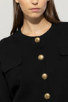 Luisa Cerano-Strickblouson mit Knopfdetails-Jacken & Mäntel-Black-Deal-Outlet-by-ARCHIVIST