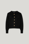 Luisa Cerano-Strickblouson mit Knopfdetails-Jacken & Mäntel-Black-Deal-Outlet-by-ARCHIVIST