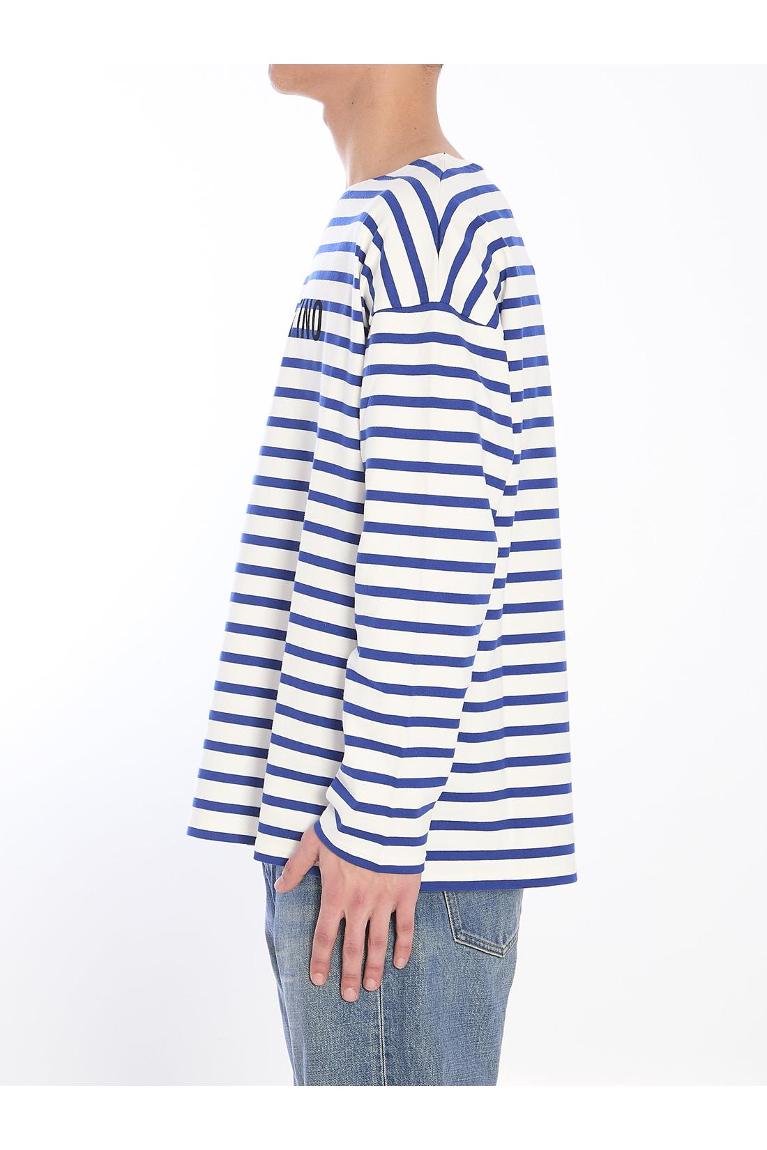 Valentino Garavani-OUTLET-SALE-Striped Chez Valentino t-shirt-ARCHIVIST