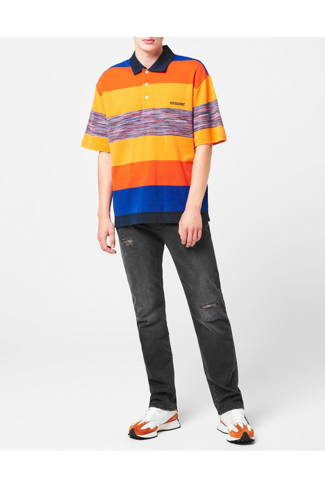 Missoni-OUTLET-SALE-Striped Logo Embroidered Polo Shirt-ARCHIVIST