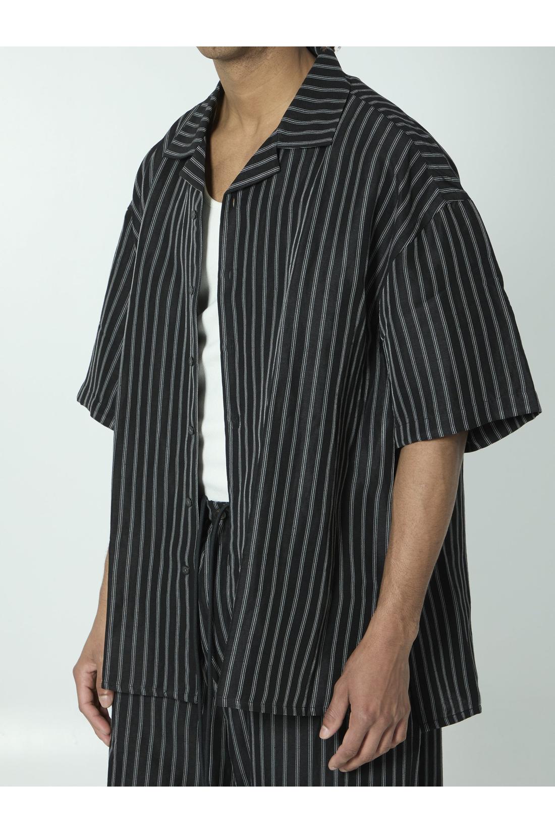 Striped camp collar shirt-Shirts-Willy Chavarria-OUTLET-ARCHIVIST-ARCHIVE-SALE