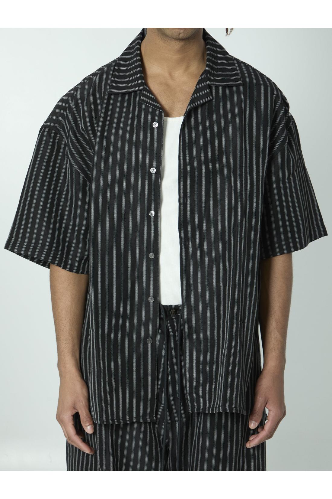 Striped camp collar shirt-Shirts-Willy Chavarria-OUTLET-L-SCHWARZ-ARCHIVIST-ARCHIVE-SALE