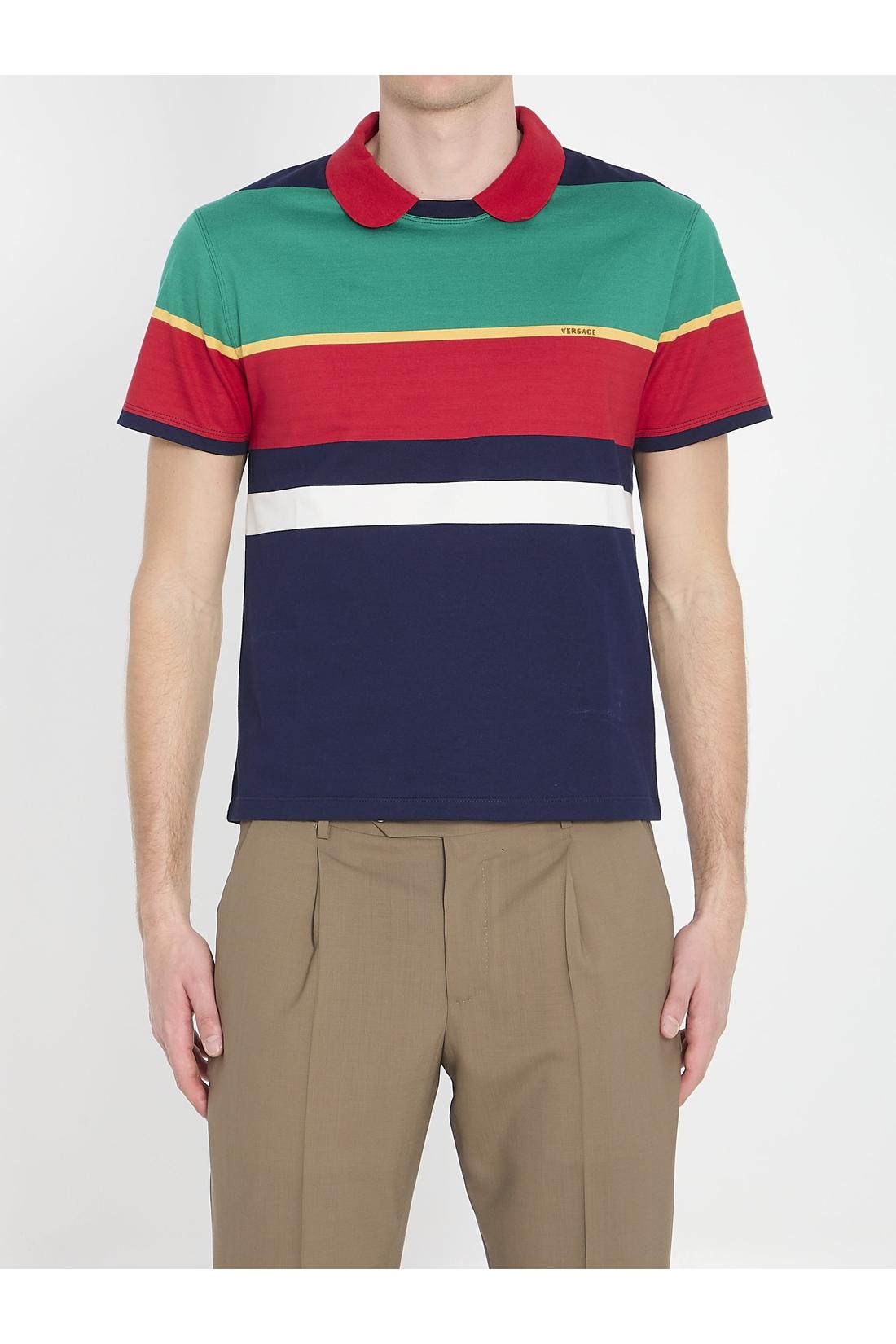 Versace-OUTLET-SALE-Striped cotton T-shirt-ARCHIVIST