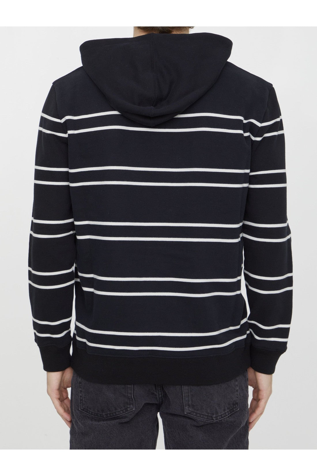 SAINT LAURENT-OUTLET-SALE-Striped cotton hoodie-ARCHIVIST