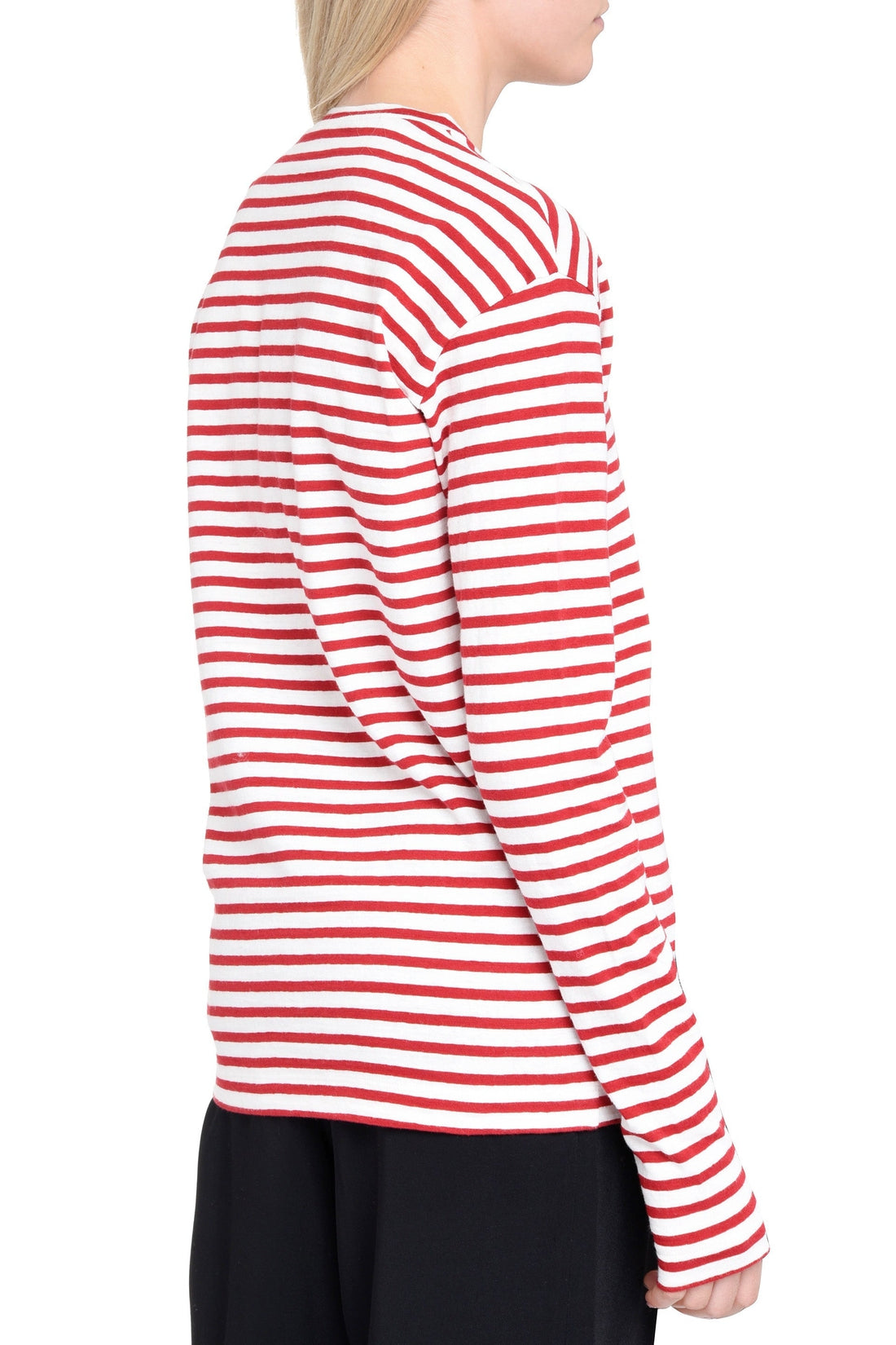 Dsquared2-OUTLET-SALE-Striped cotton-linen T-shirt-ARCHIVIST