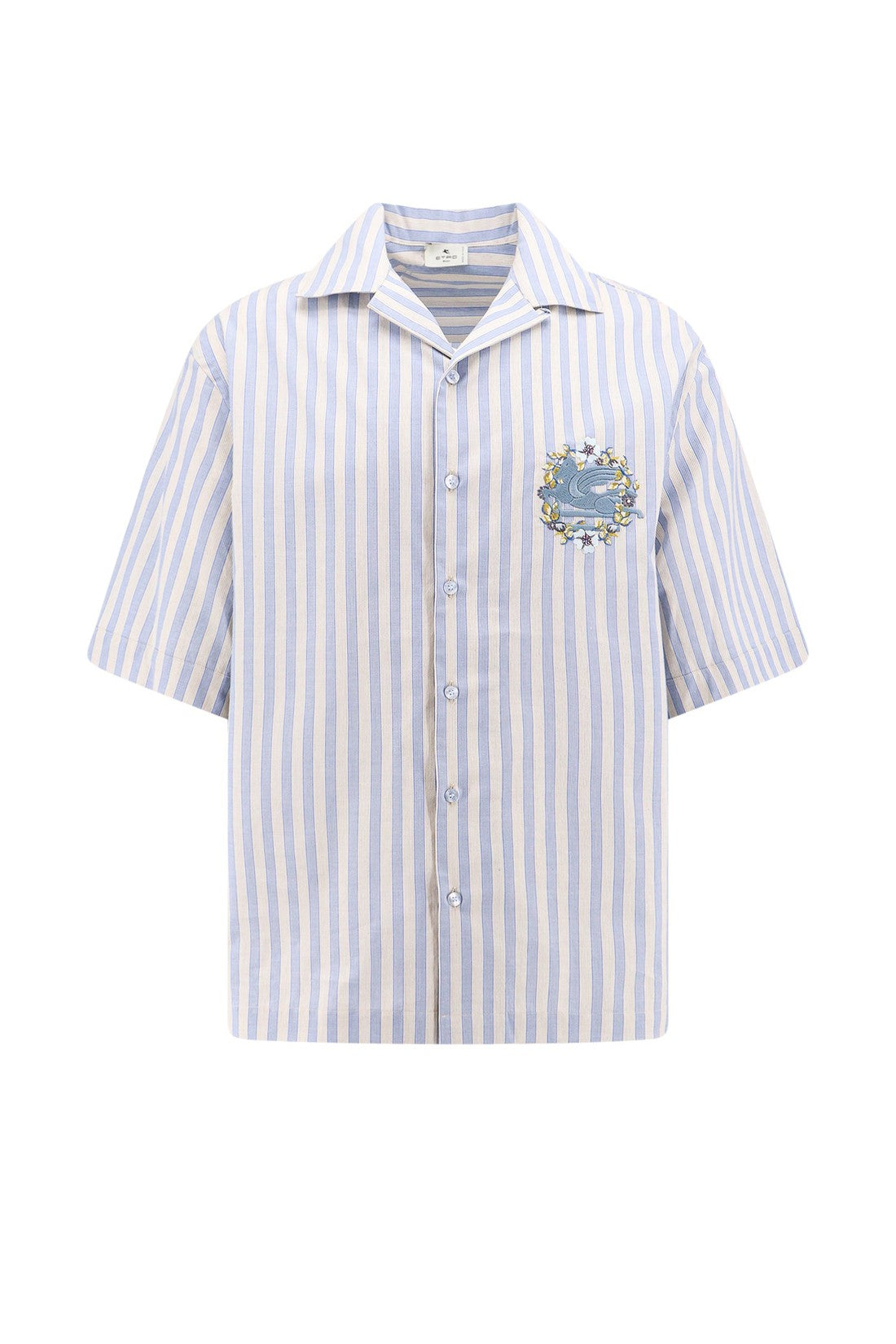 ETRO-OUTLET-SALE-Striped cotton shirt with Pegaso embroidery-ARCHIVIST