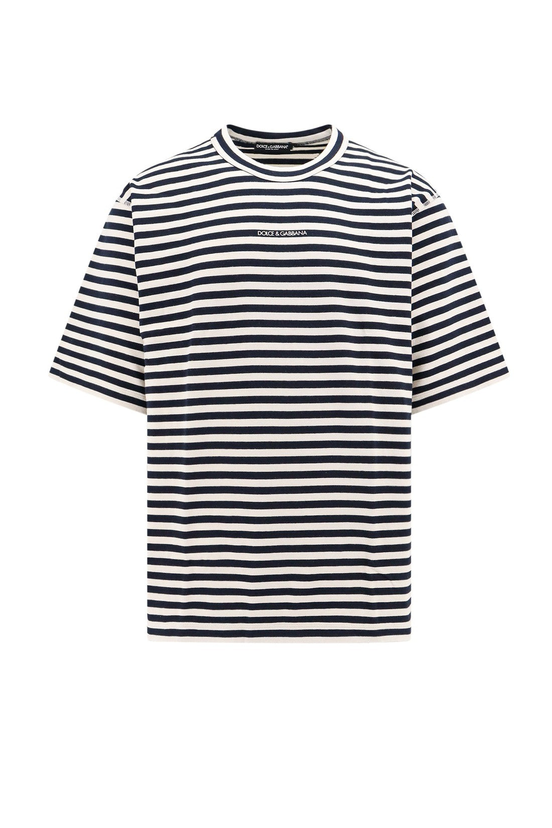 DOLCE & GABBANA-OUTLET-SALE-Striped cotton t-shirt-ARCHIVIST