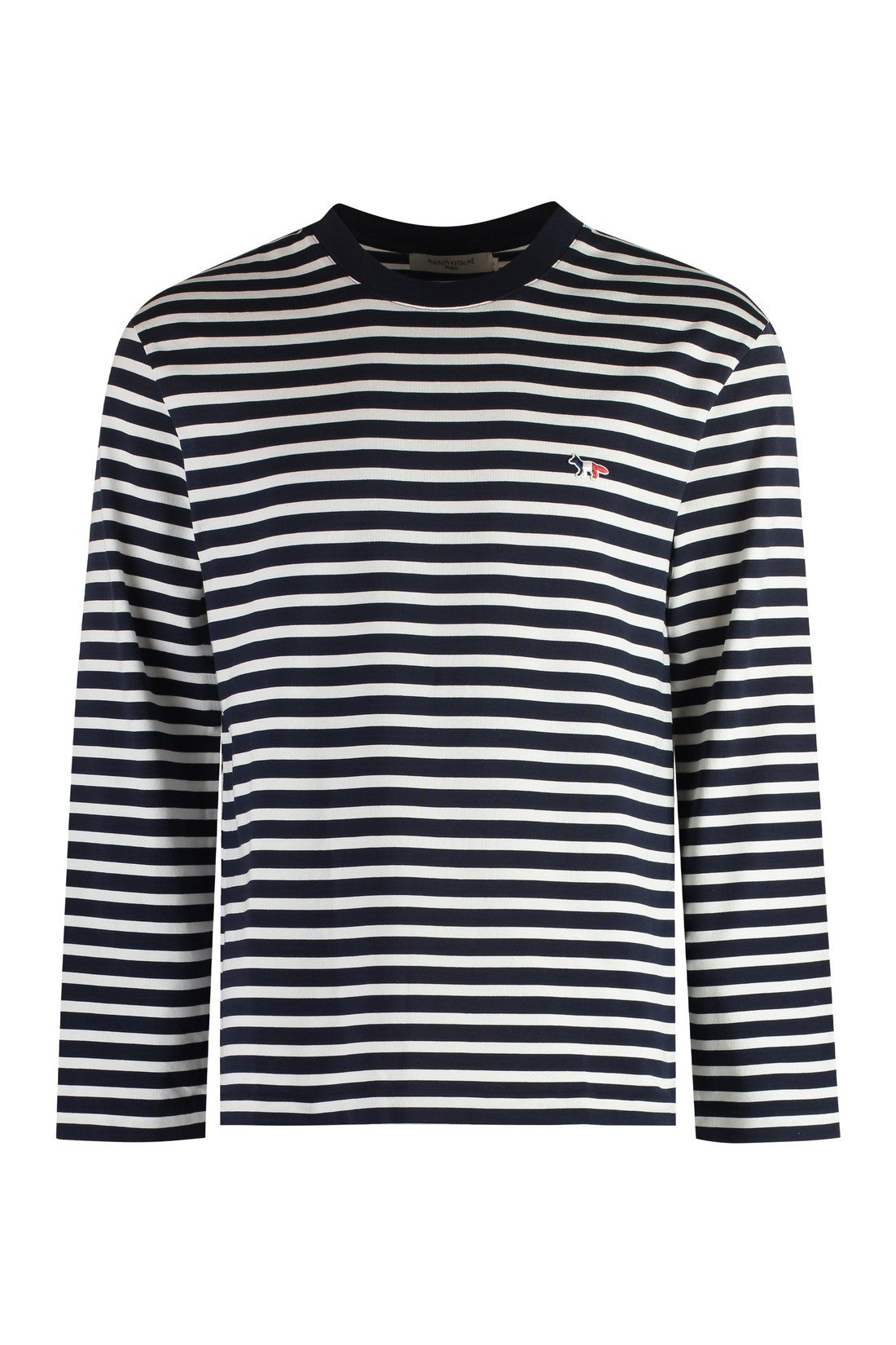 Maison Kitsuné-OUTLET-SALE-Striped cotton t-shirt-ARCHIVIST