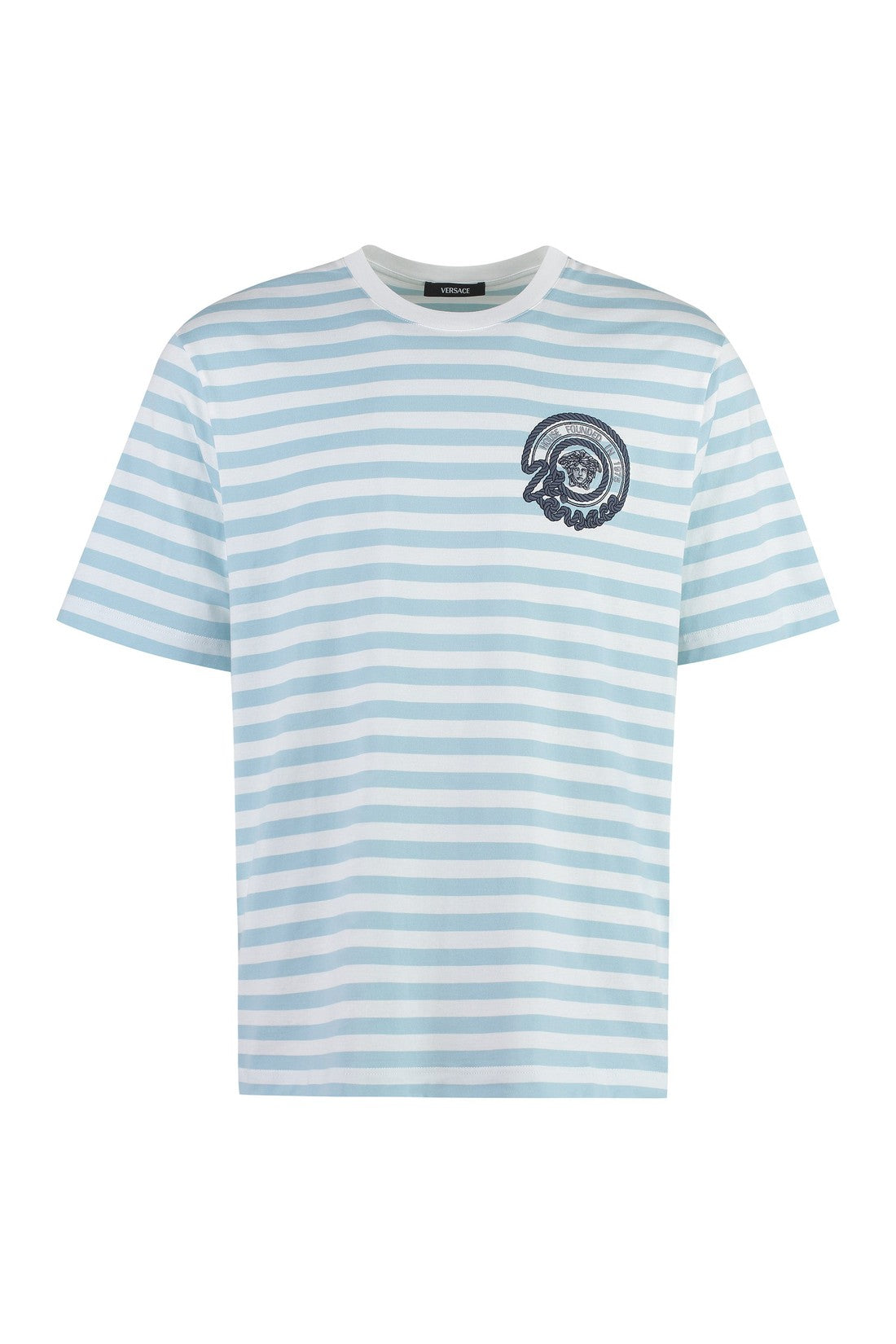 Versace-OUTLET-SALE-Striped cotton t-shirt-ARCHIVIST