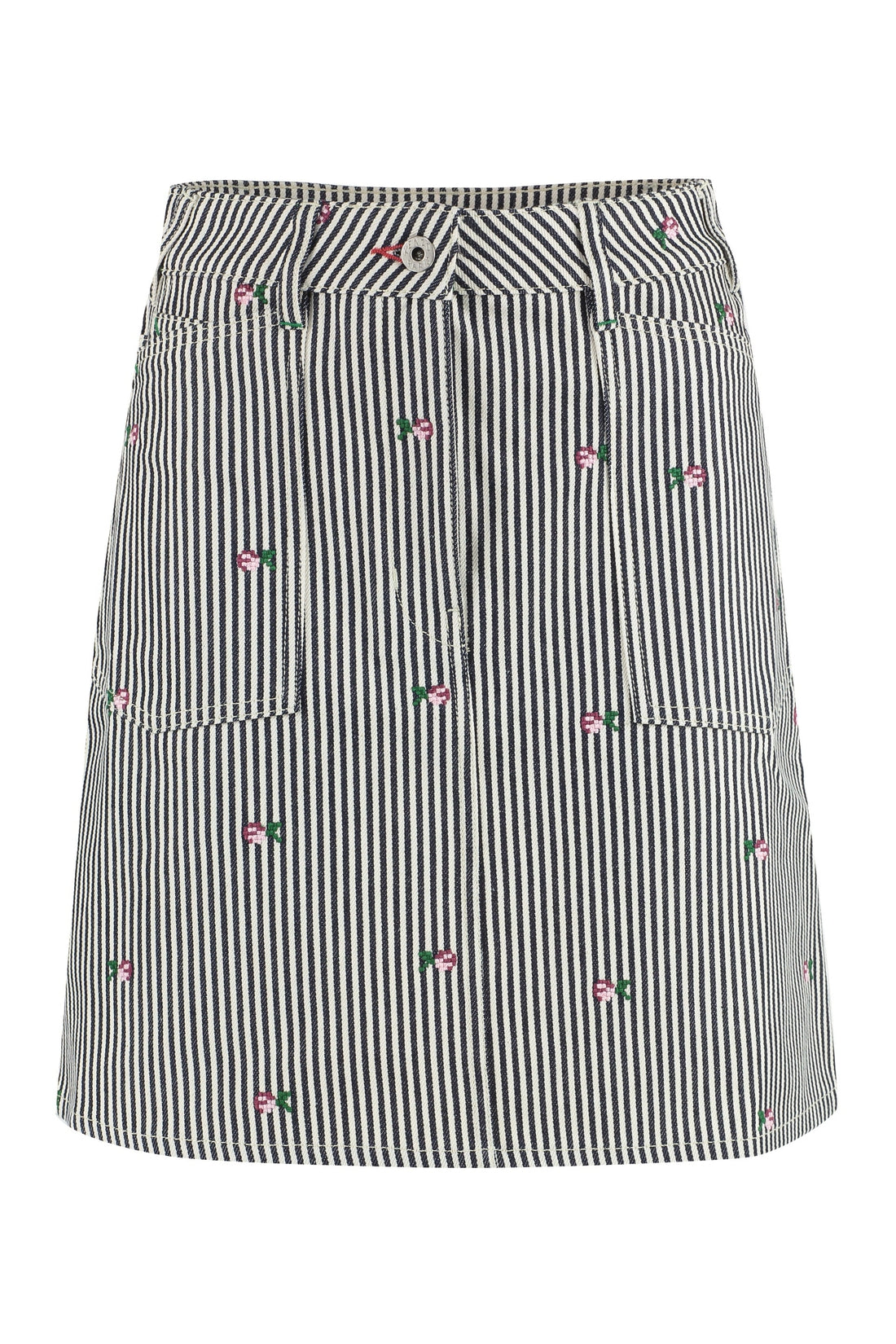 Kenzo-OUTLET-SALE-Striped denim mini skirt-ARCHIVIST