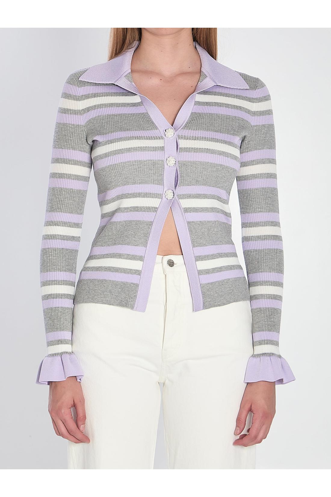 Self Portrait-OUTLET-SALE-Striped knit top-ARCHIVIST