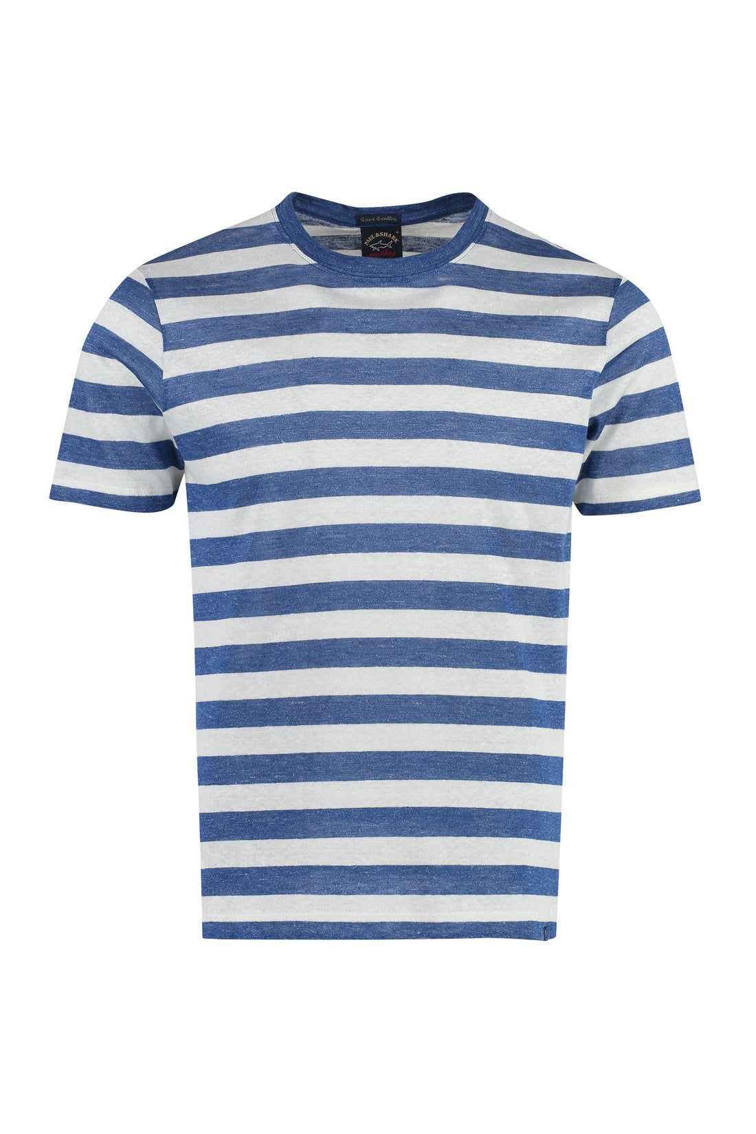 Piralo-OUTLET-SALE-Striped linen-cotton blend T-shirt-ARCHIVIST