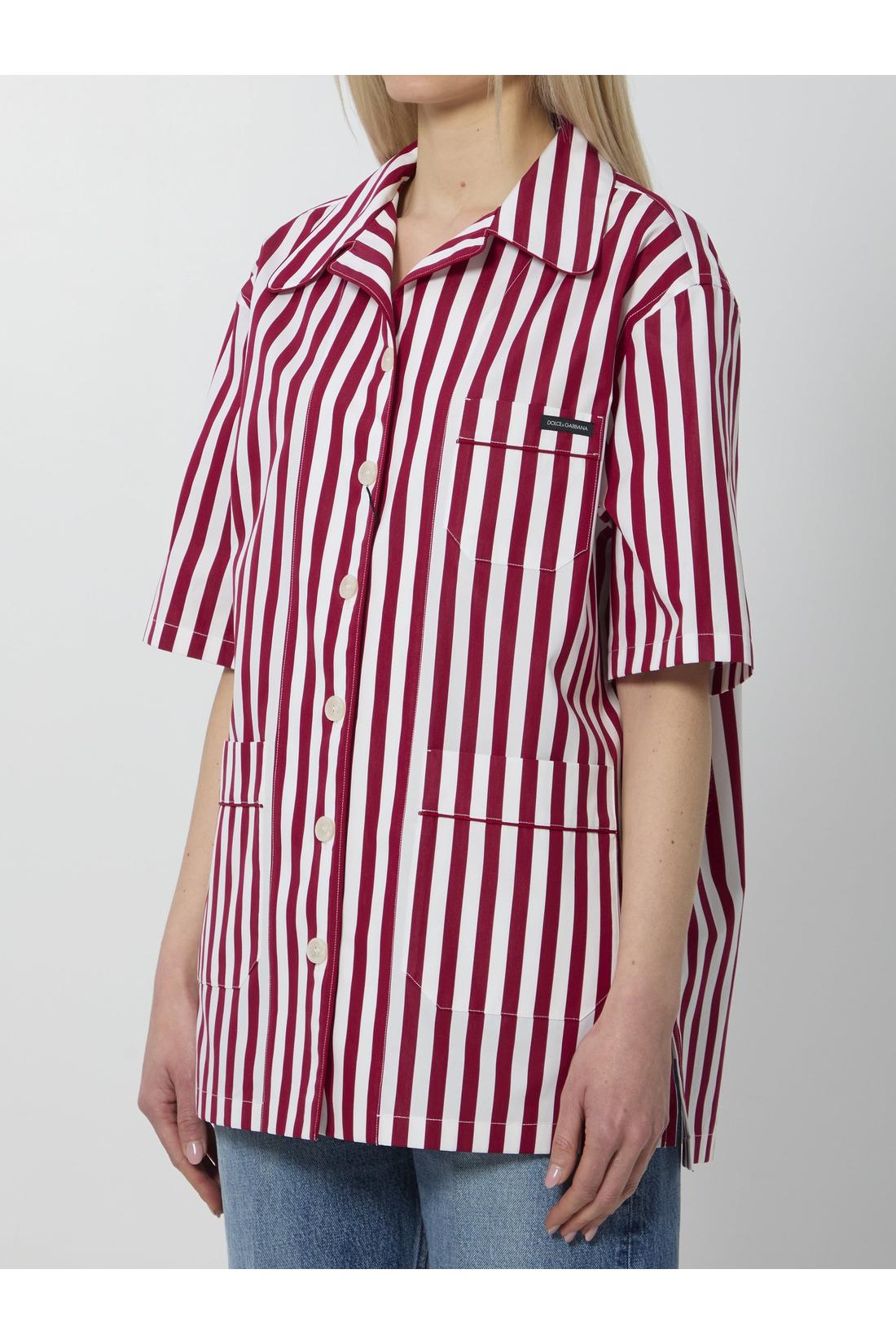 Dolce & Gabbana-OUTLET-SALE-Striped poplin shirt-ARCHIVIST