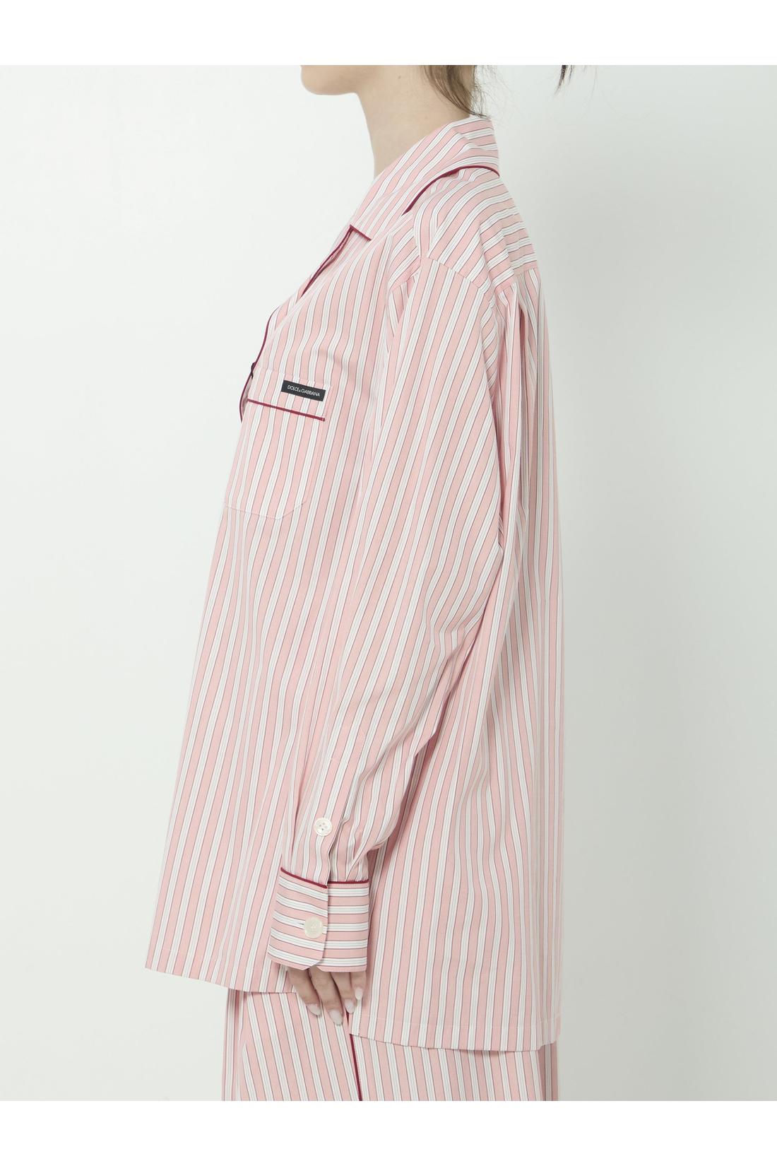 Dolce & Gabbana-OUTLET-SALE-Striped poplin shirt-ARCHIVIST