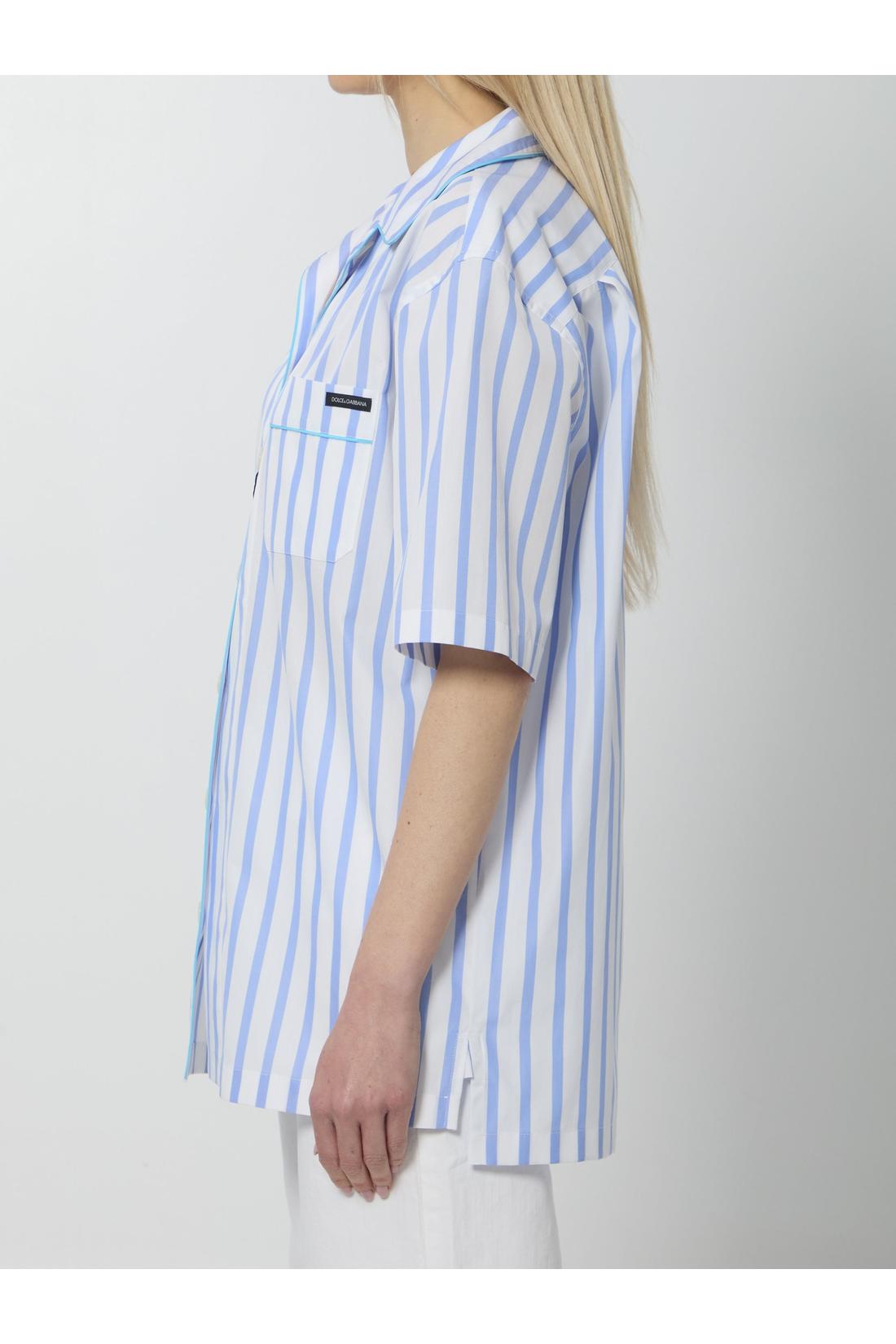 Dolce & Gabbana-OUTLET-SALE-Striped poplin shirt-ARCHIVIST