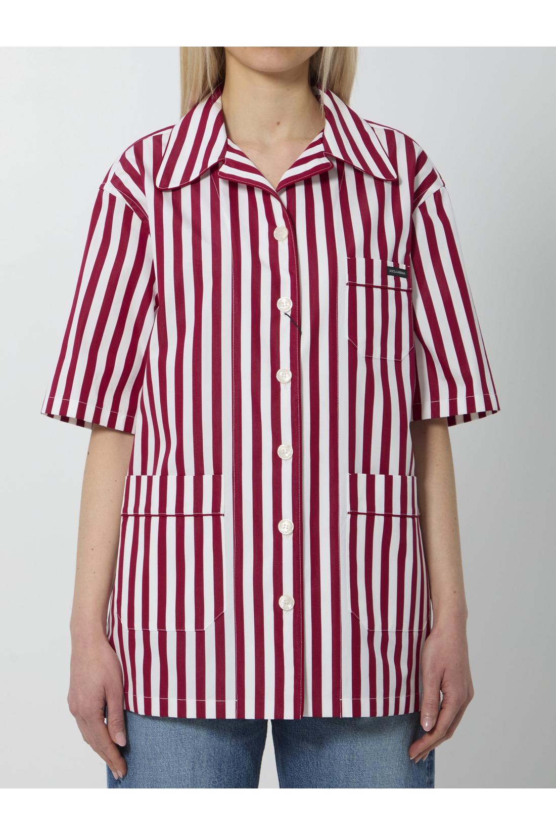 Dolce & Gabbana-OUTLET-SALE-Striped poplin shirt-ARCHIVIST