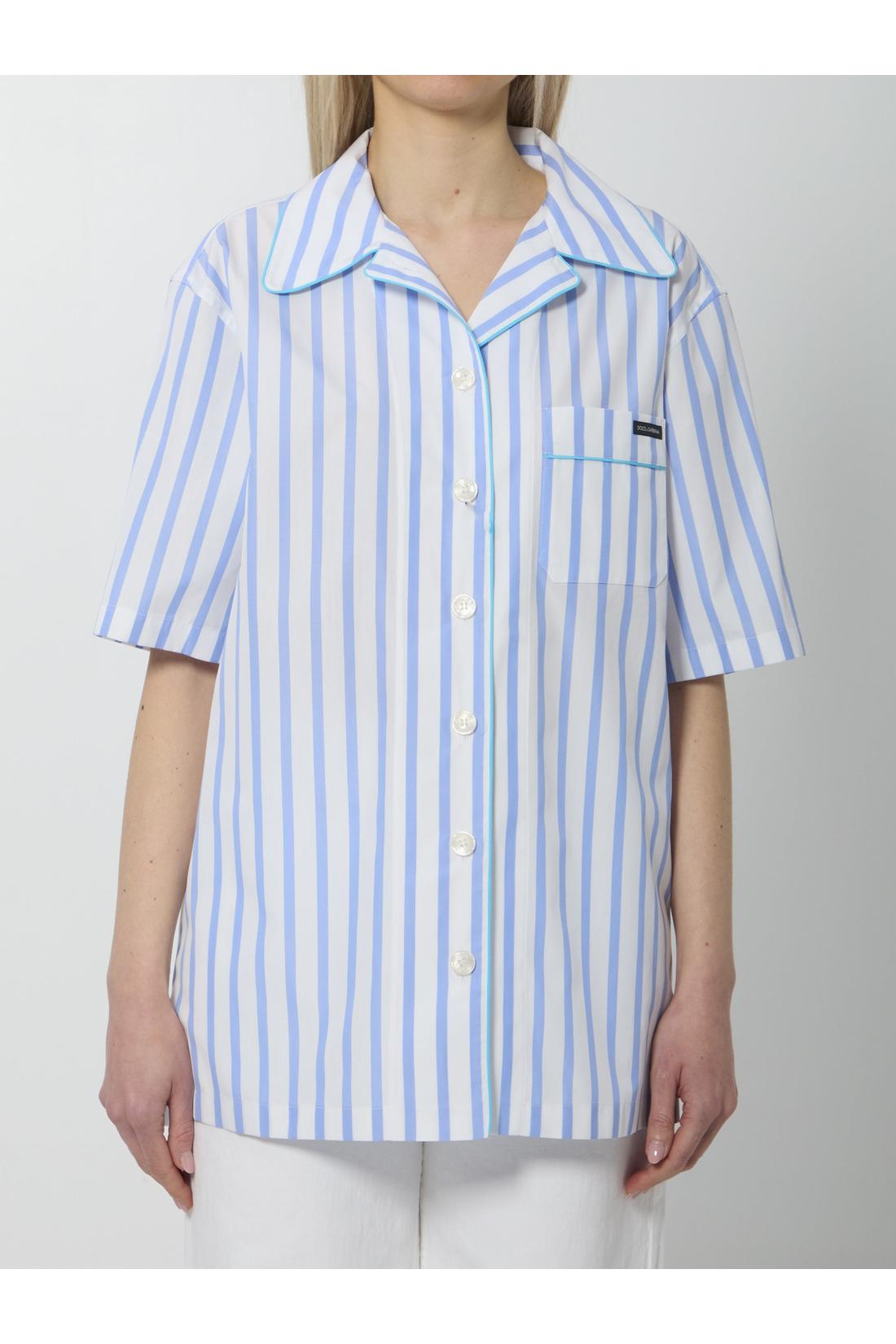 Dolce & Gabbana-OUTLET-SALE-Striped poplin shirt-ARCHIVIST