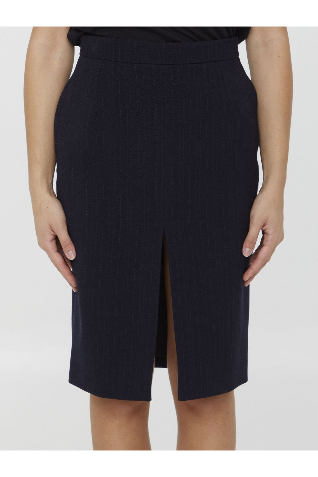 SAINT LAURENT-OUTLET-SALE-Striped wool skirt-ARCHIVIST