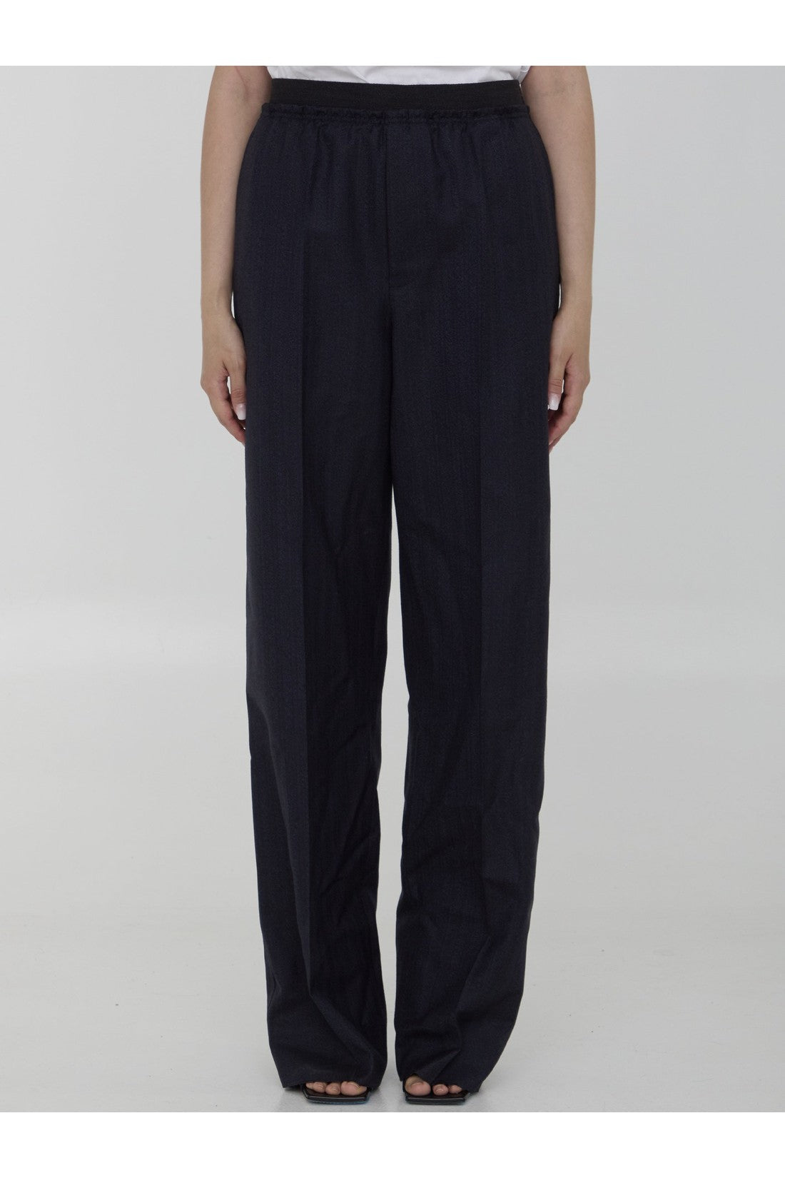 BOTTEGA VENETA-OUTLET-SALE-Striped wool trousers-ARCHIVIST